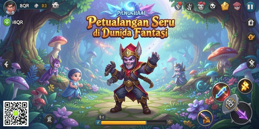 Tampilan gameplay seru dalam dunia fantasi 8QR.