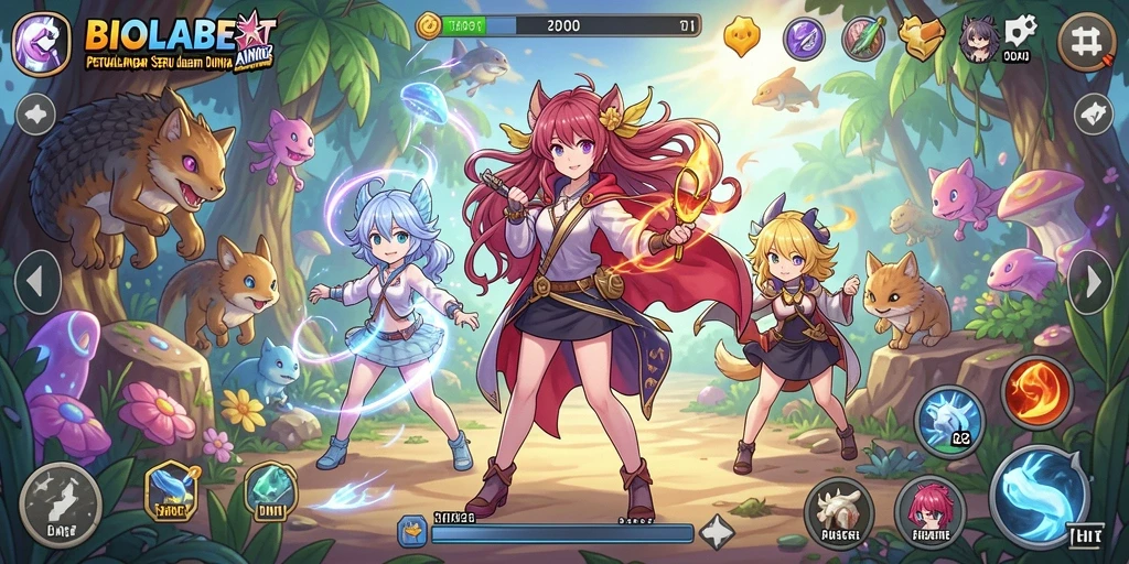 Screenshot BIOLABET menunjukkan karakter Anime dalam pertempuran epik yang menarik.