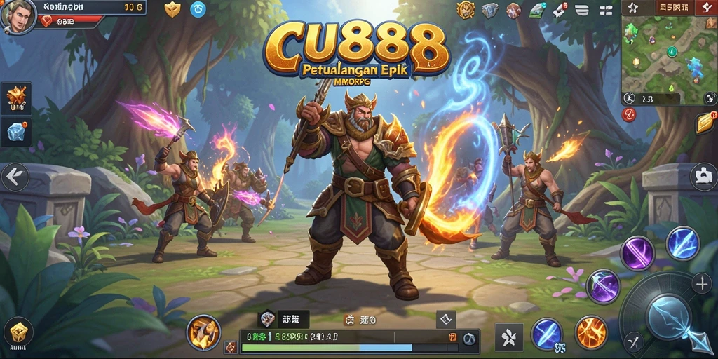 Tampilan gameplay menarik dan aksi mendebarkan dalam MMORPG.