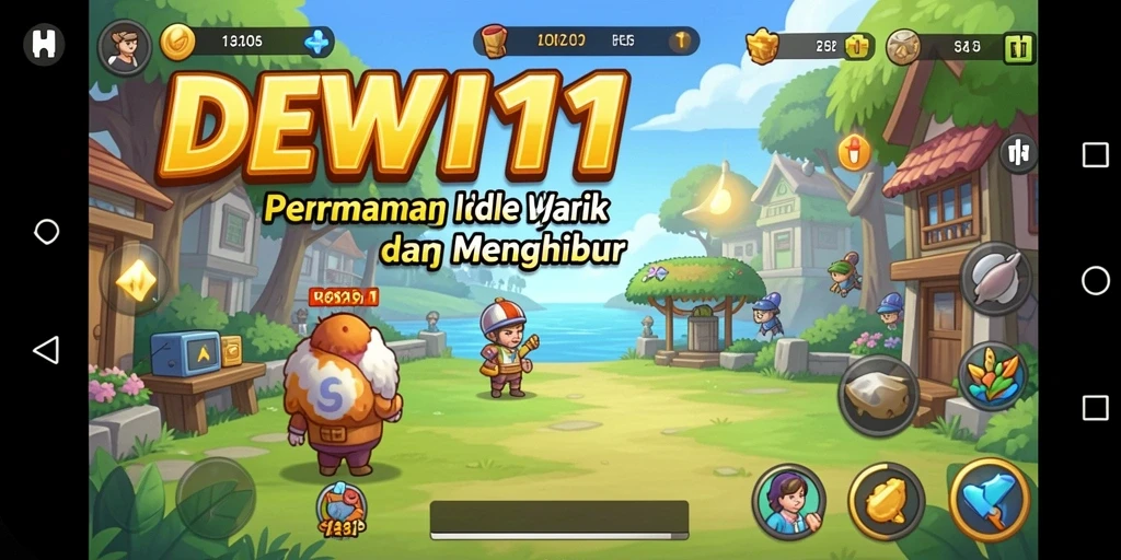 Tampilan gameplay DEWI11 yang menawan dan menghibur dalam genre Idle.