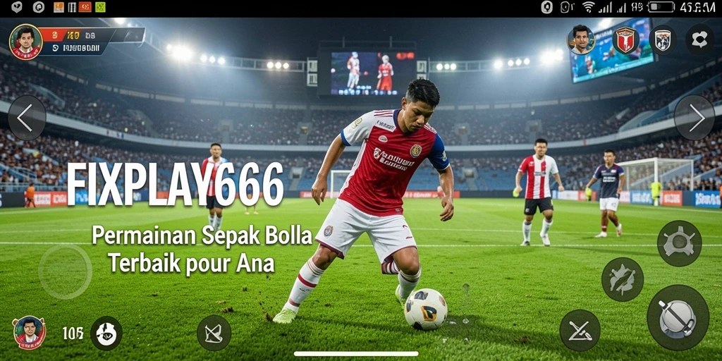 Screenshot gameplay FIXPLAY666 menampilkan aksi seru permainan sepak bola.