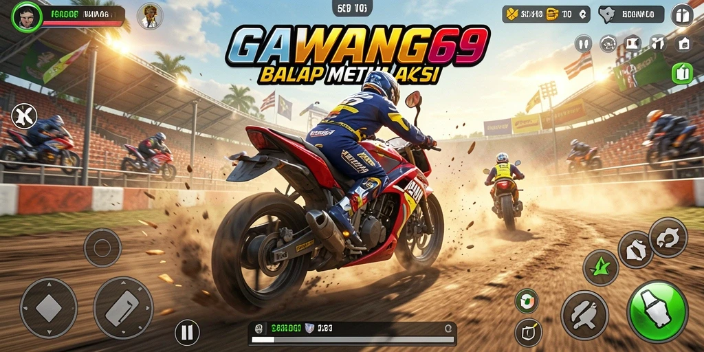 Gameplay GAWANG69 yang mendebarkan dalam balap motor.