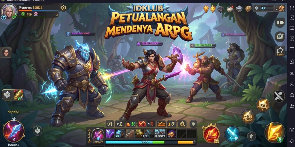 Tangkapan layar gameplay ARPG yang menampilkan pertempuran epik dan karakter yang dinamis.