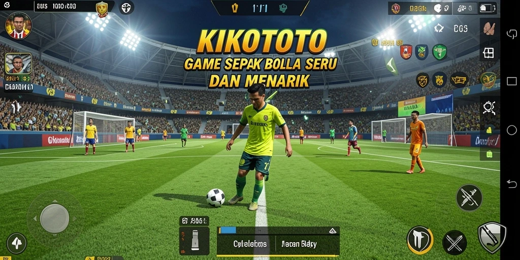 Gameplay menarik KIKOTOTO dengan aksi sepak bola yang intens.