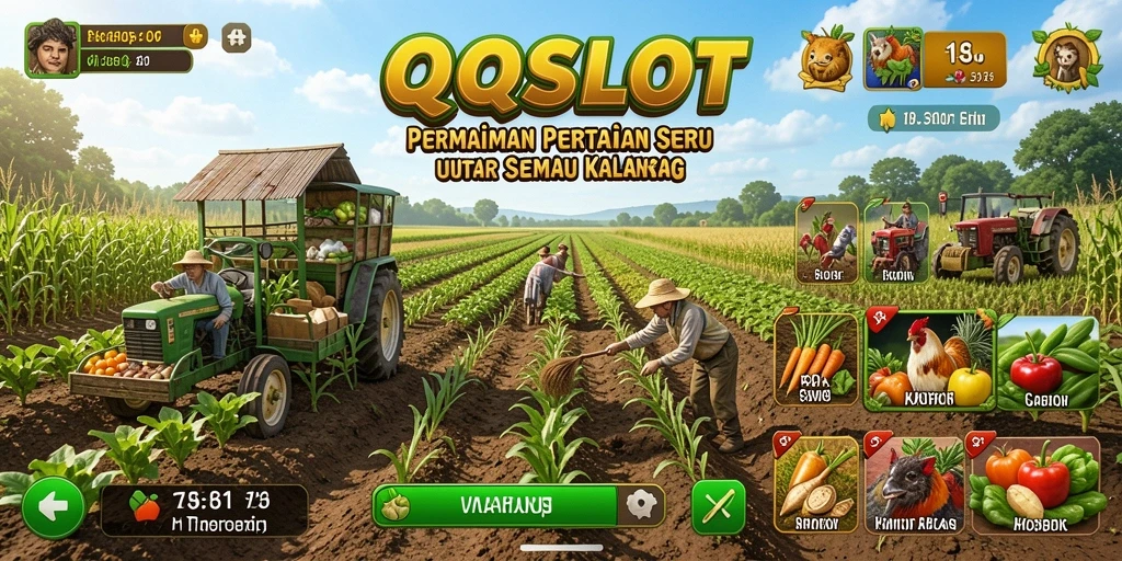 Tampilan menarik dari gameplay pertanian di QQSLOT.