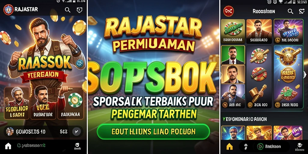 Tampilan utama RAJASTAR menampilkan fitur taruhan olahraga yang menarik.