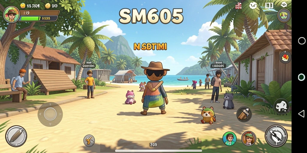 Tangkapan layar utama SM605 menampilkan gameplay santai yang menarik.